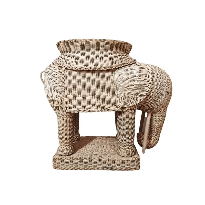

Hand-woven, stool, living room rattan elephant ornament, craft decoration, home floor type