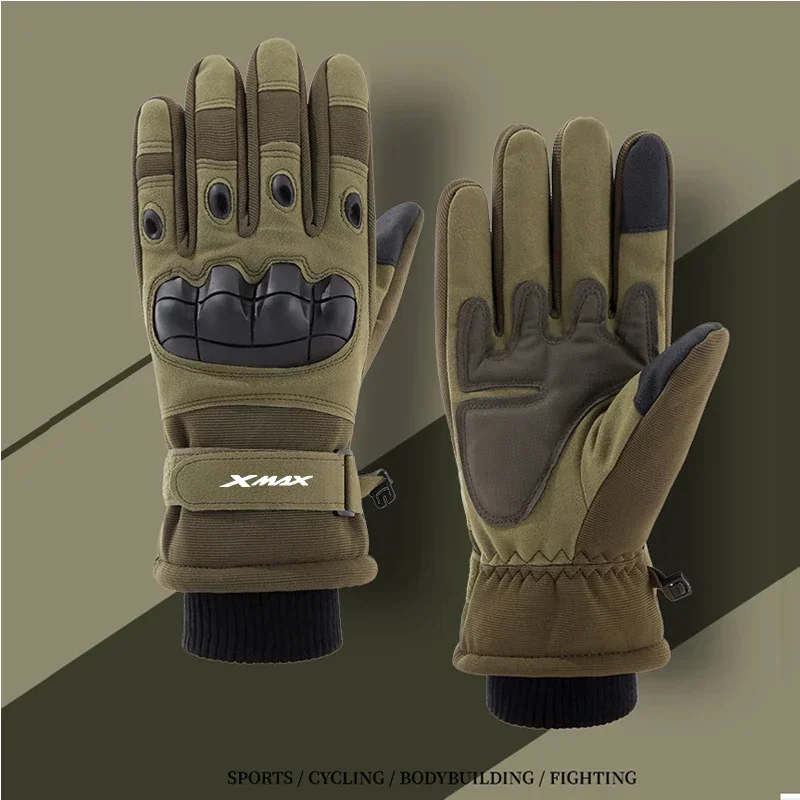 Outdoor Tactical Gloves Full Finger Riding Gloves For YAMAHA XMAX 300 XMAX300 X-MAX XMAX250 XMAX400  Non-slip Racing Motocross