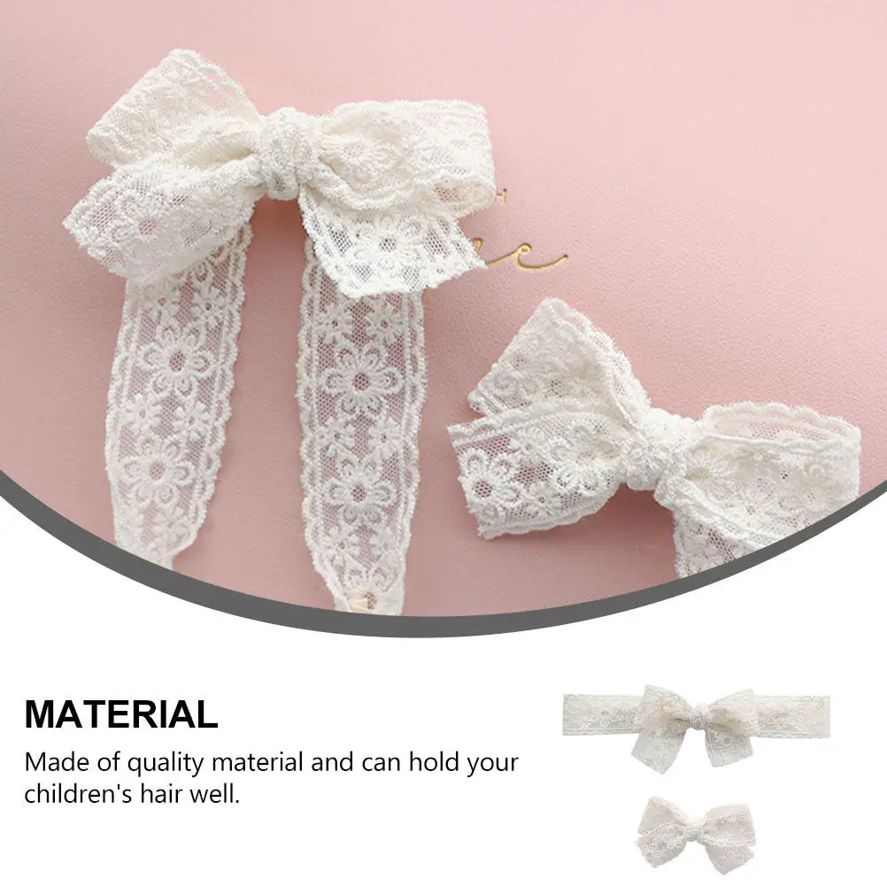 2Pcs Exquisite Baby Headband Hair Clip Set Fashionable Bow Headdress for Newborn Girls Soft Safe Daily Wear Party Decoration