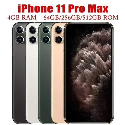 Apple iPhone 11 Pro Max Unlocked 64GB/256GB ROM Smartphone A13 Bionic Chip 6.5" 12MP Face ID 11 Pro Max Cell Phone Mobile phone