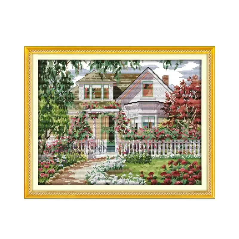 Garden Villa cross stitch kit landscape14ct 11ct count printed canvas stitching embroidery DIY handmade needlework