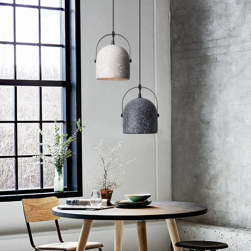 Scandinavische cement hanglamp Moderne eenvoudige creatieve Amerikaanse stijl landelijk beton terrazzo restaurant bar café hanglamp