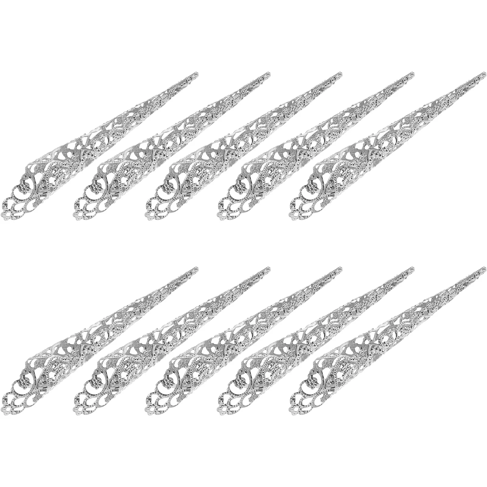 

10Pcs Metal Finger Claws Costume Fingernail Covers Party Festival Cosplay Unique Design Versatile Use Iron Material