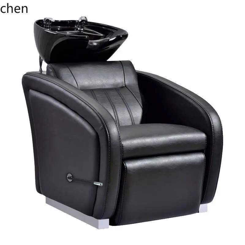 CZ Salon Shampoo Bed Hair Salon Sitting Type Foot Lift Semi-Lying Shampoo Bed Rocking Ceramic Basin