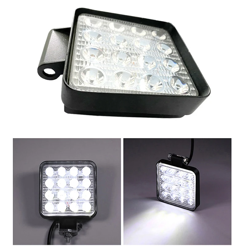 48W Square Fog lights Car lamp Diode LED Headlights SUV Truck Driving Spotlight Work Light for Car Repairing Camping