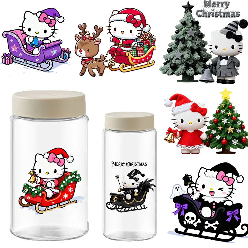 

Christmas Car Hello Kitty Student Exquisite Window Room Decorate Festival Kwaii Girl Interesting Fashion Patch Water Cup Daily