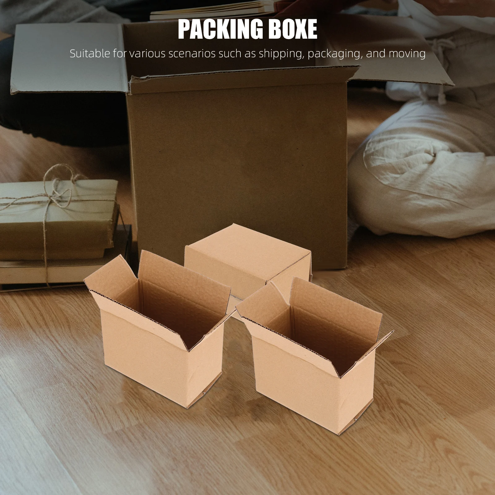 10pcs Corrugated Cardboard Boxes for Shipping Moving Packaging Safe Reusable Easy Assembly Storage Mail Boxes