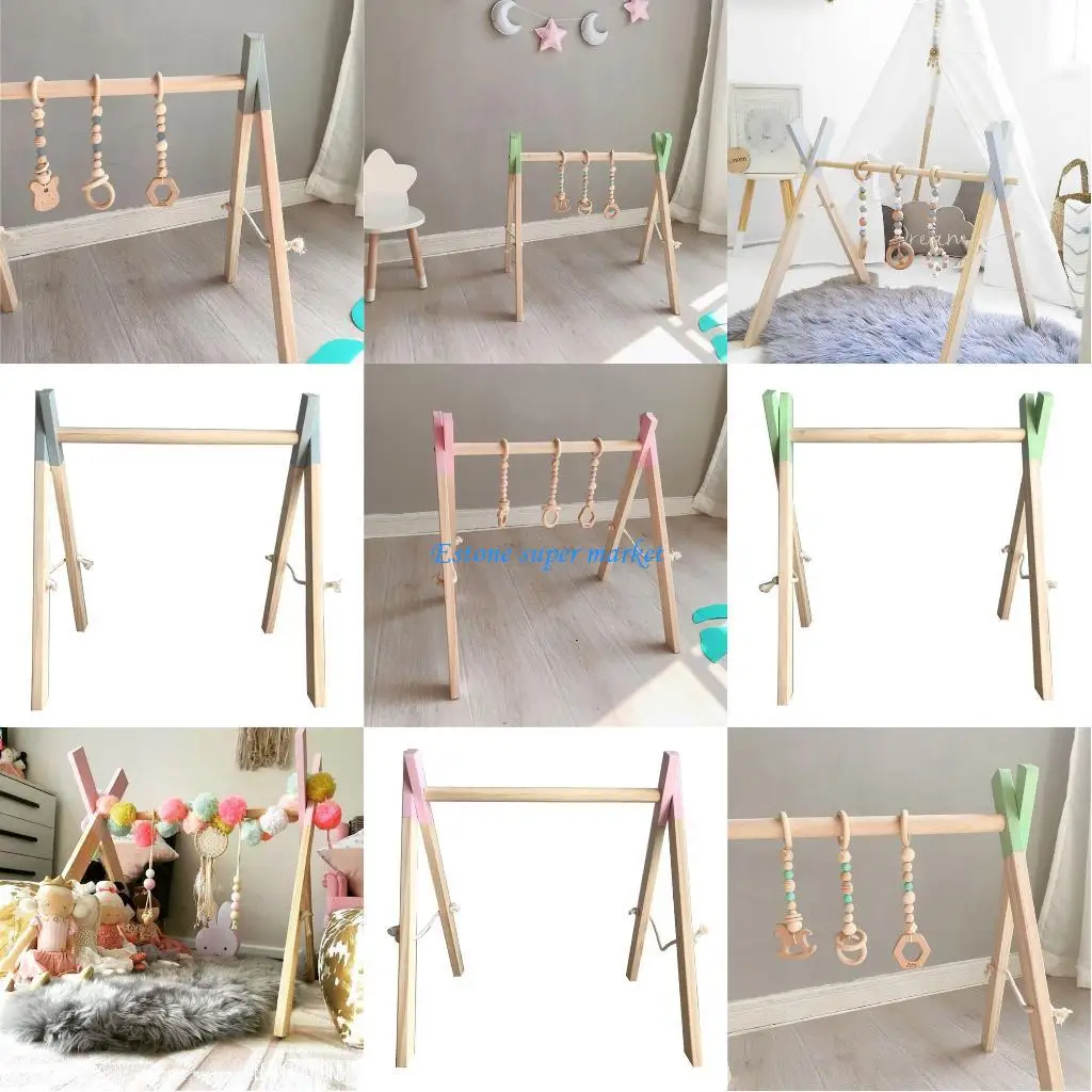 090B Baby Fitness Rack Nordic Einfache Holz Kinderzimmer Dekorationen Neugeborenen Kinder