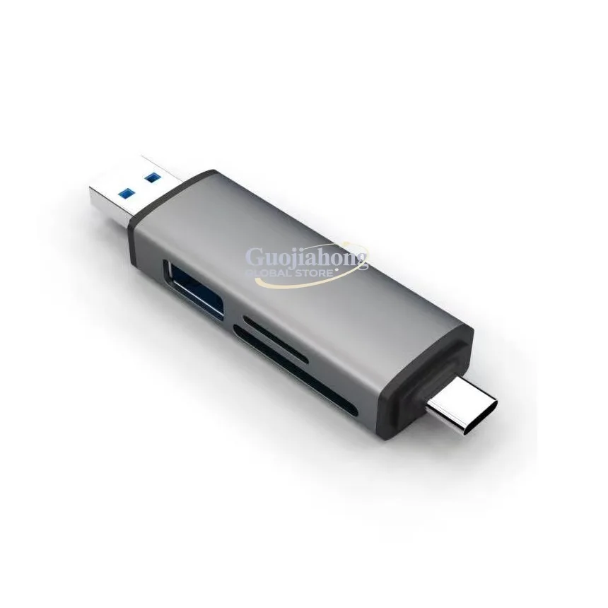 Factory type-cUSBHUB3.0TFSD card Metal dual-head mobile phone computer dual-purpose  memory card USB Type-c To USB 3.0   SD   TF