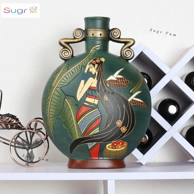 

China Yunnan ethnic style Lijiang characteristic decoration souvenir handicrafts light luxury porch bogu frame ornament