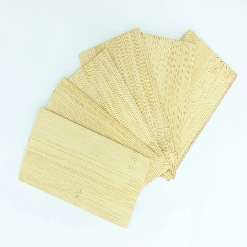 20pcs Blank Bamboo Business Card Rectangular Cutouts Visit Cards for DIY Arts Craft Project Laser Engraving Material