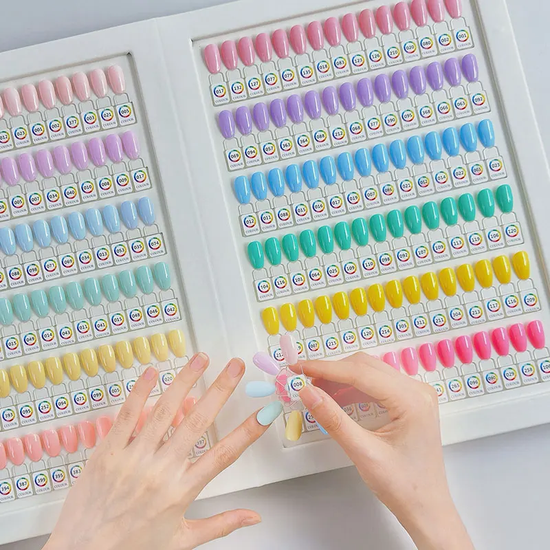 Magnetic Tip Nail Art Swatch Book Large Storage Fold Turn Pages Acrylic Nail Gel Works Display Card Manicure Color Testing Tools