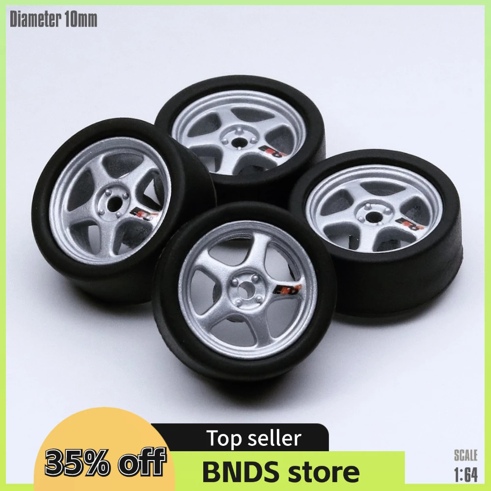 SpeedCG 1/64 ABS Wheels with Rubber Tire Type F Modified Parts Diameter 10mm For Model Car Racing Vehicle Toy Hotwheels Tomica