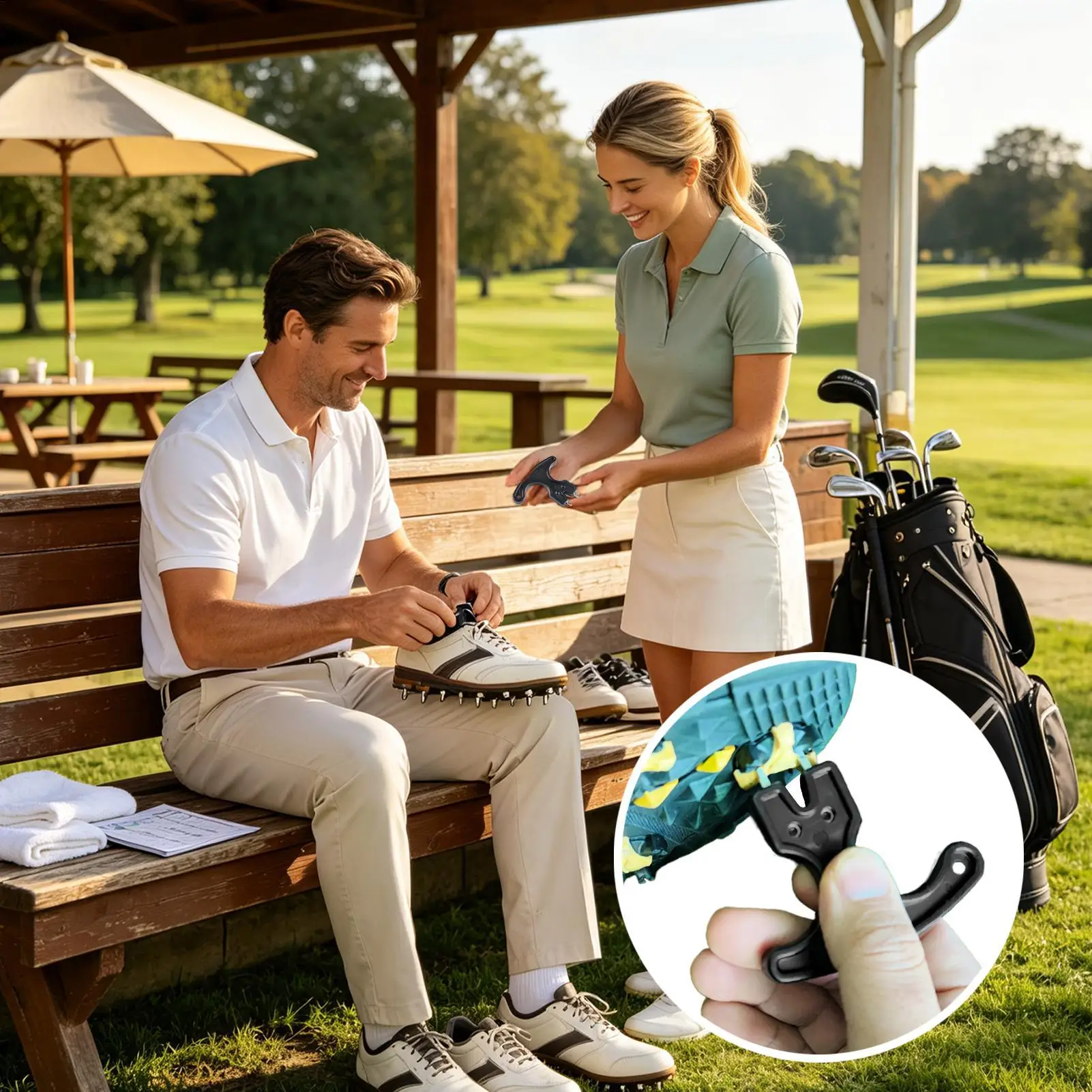 Golf Shoe Cleat Removal Tool Ergonomic Multifunction DIY Portable Spanner Golf Cleat Replacement Wrench For Golfers Outdoor