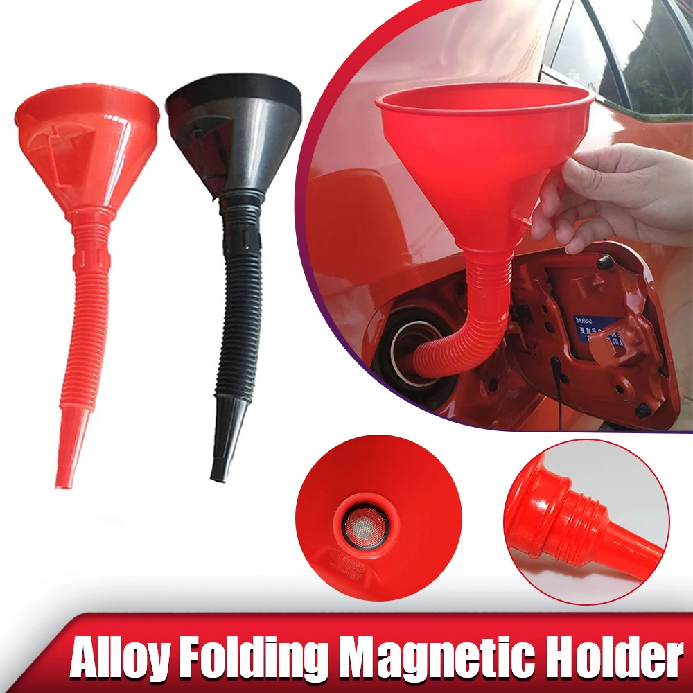 Large Refueling Funnel with Filter Mesh Motorcycles Gasoline Engine Car Oil Funnel Fuel Plastic Rubber Change Fill Transfer Tool