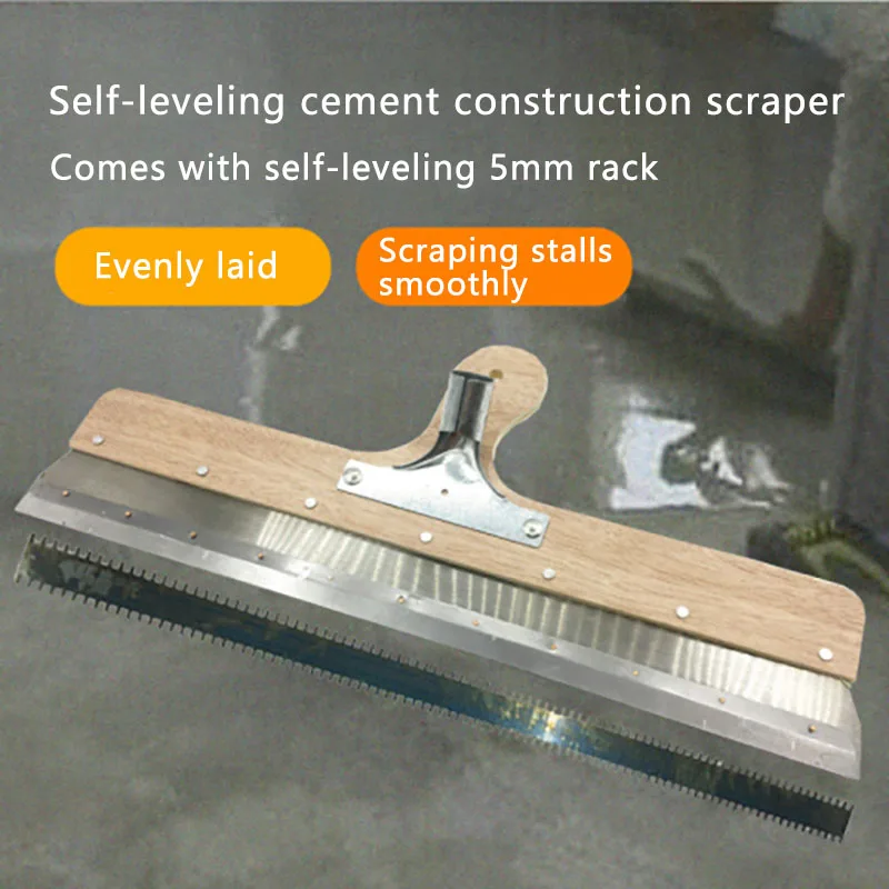Manual Cement Self-Leveling Rake Epoxy Cement Mortar Construction Tool Self-Leveling Scraper With Rack Scraper