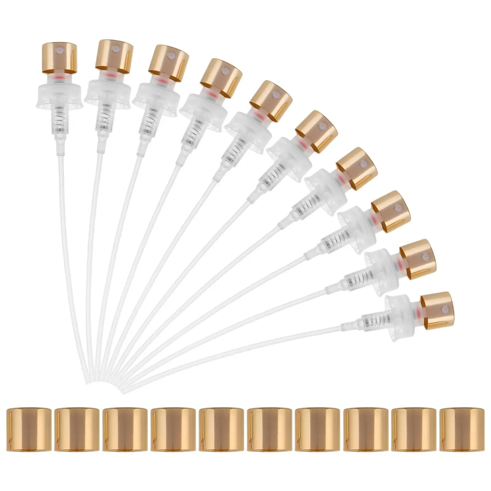 

10pcs Gold Nozzle Plastic Clip Perfume Bottle DIY Accessories Fine Perfume Atomizer Pump Cap Pump Head Sprayer