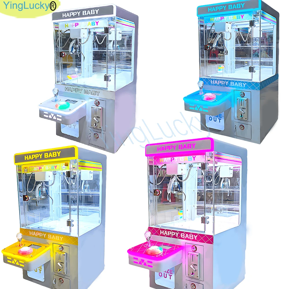 HAPPY Mini Claw Machine Toy Crane for Carnival Arcade Coin Operated KTV Cinema LED 110V 220V，Tide House