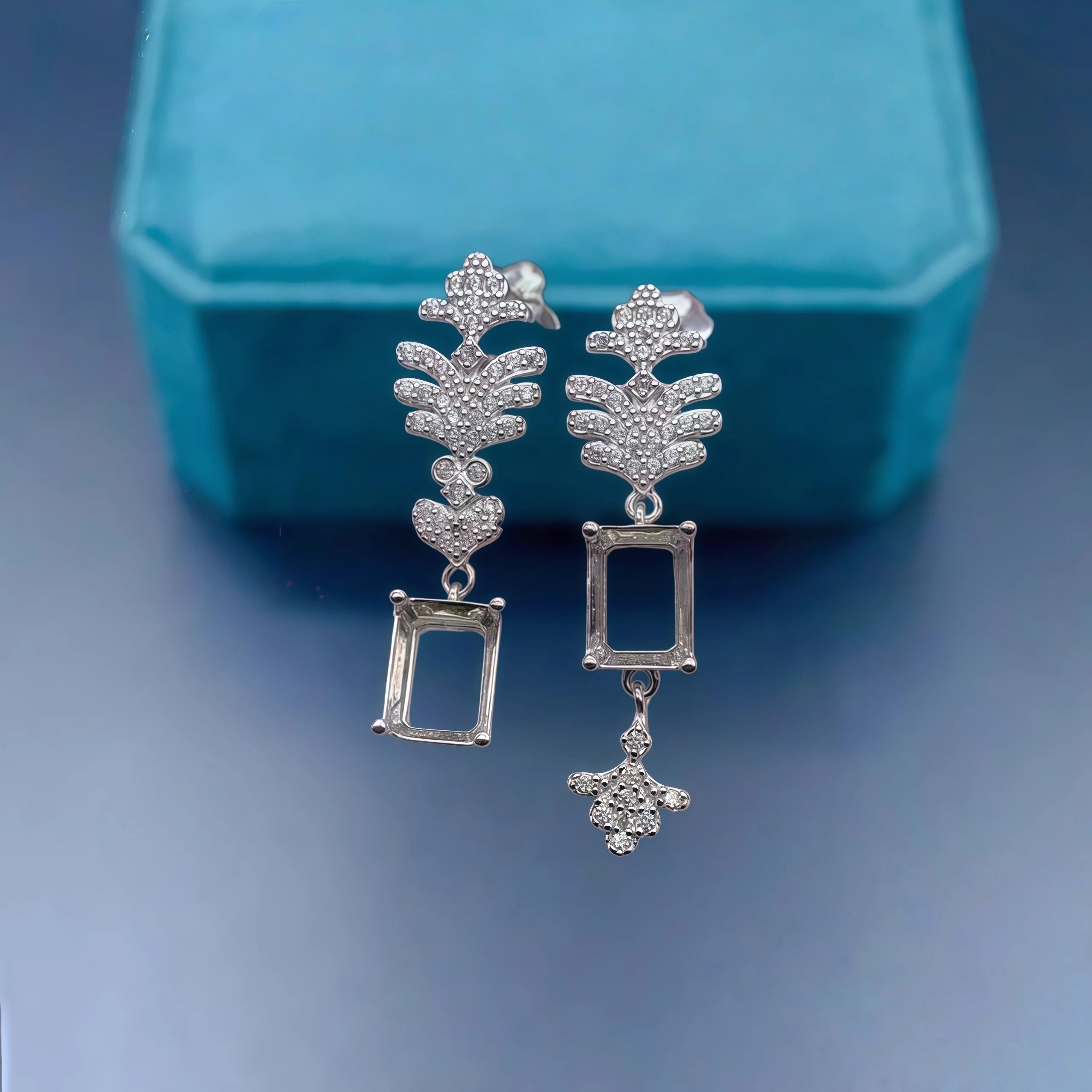 

Серьги «сделай сам», пустой держатель, стерлинговое серебро S925, 6*8 мм, квадратный камень, асимметричный дизайн, модные ювелирные изделия для женщин