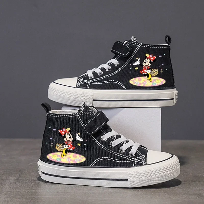 Canvas High-top Low shoes Mickey Mouse Clubhouse Love Girl Boys Kids disney Shoes Casual Cartoon comfort Children Print Shoes 52