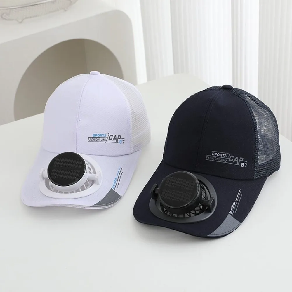 New Built-in Fan Solar Cooling Fan Hat Quick Dry Rechargeable Baseball Cap Breathable Sun Protection Hat Unisex