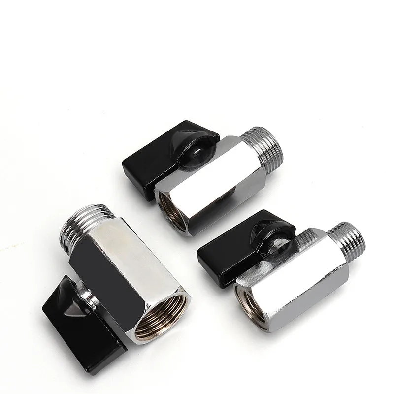 Black Mini Valve Male To Female Air Compressor Water Gas Oil Shut Off Valve Brass Ball Valve 1/8\