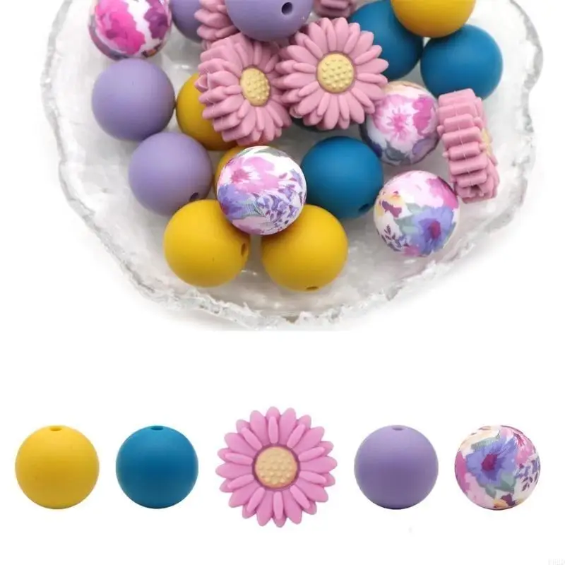 

F62D Стильные силиконовые бусы выбирают из модных цветов многократные проекты DIY