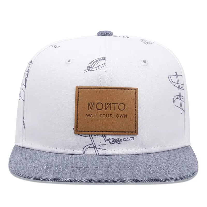 Modne męskie damskie do koszykówki metka ze skóry napisy Graffiti czapki Hip Hop kapelusz przeciwsłoneczny Unisex z regulowaną czapka typu Snapback