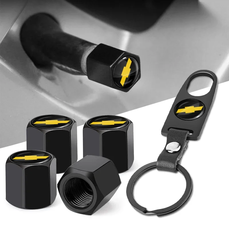 

4pcs Car Wheel Tire Valve Caps Air Stem Covers Accessories For Chevrolet Silverado Impala Malibu Equinox Camaro Car Accessories