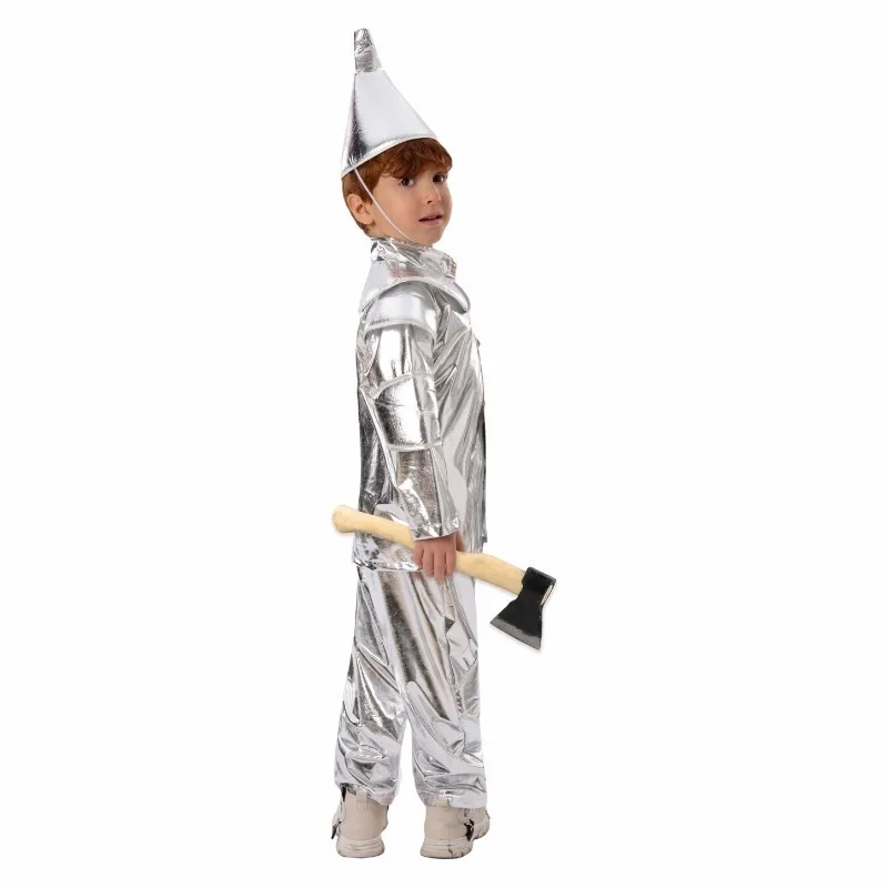 Children's Day New Models High Quality Cartoon Character Tin Man Cosplay White Suit Costume Halloween Kid Heart Carnival Party