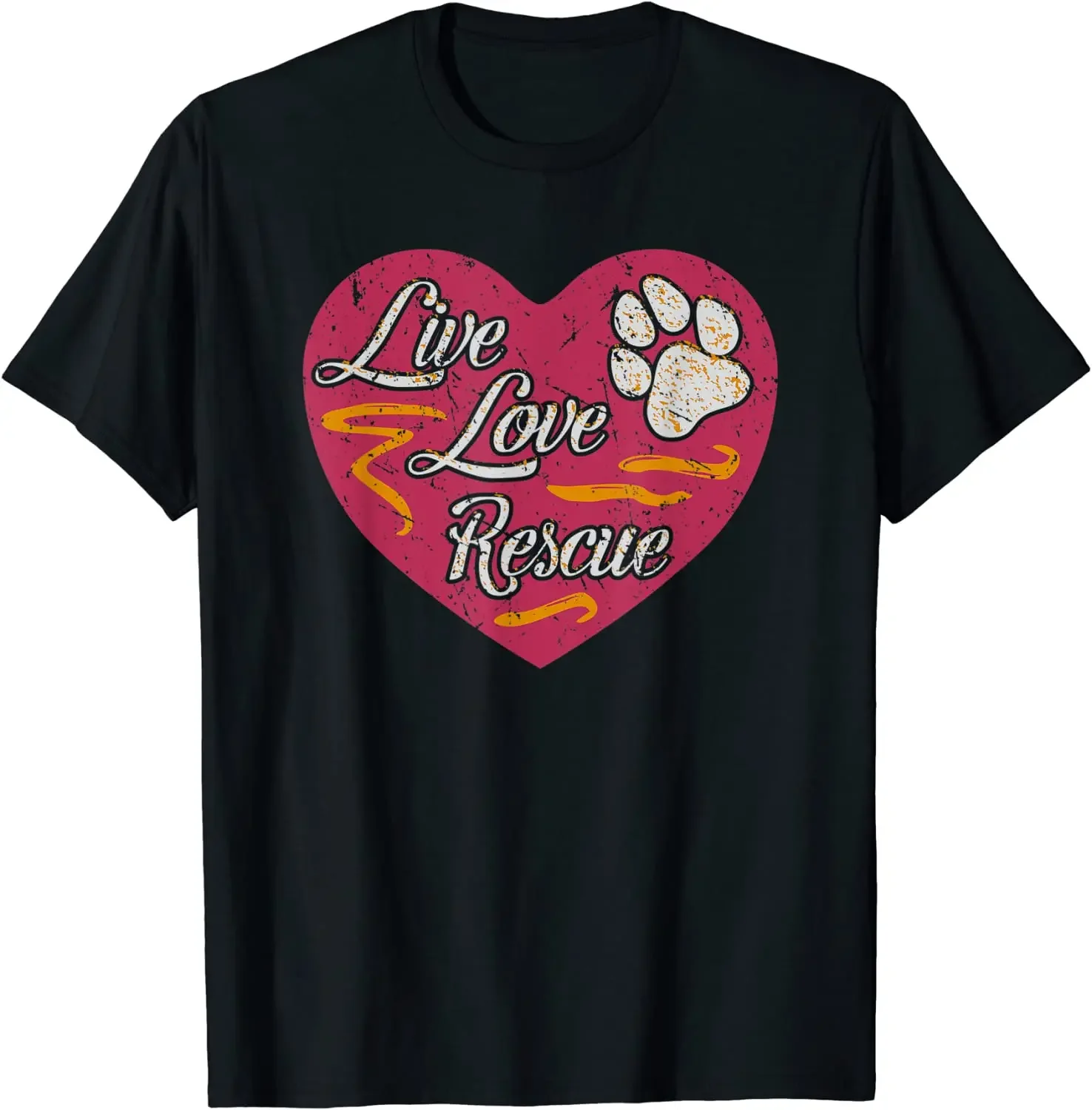 Live Love Rescue Dog Lover Adopt A Dog Adoption Gift Unisex T-Shirt New 100% Cotton Short Sleeve O-Neck T-shirt Casual Mens Top