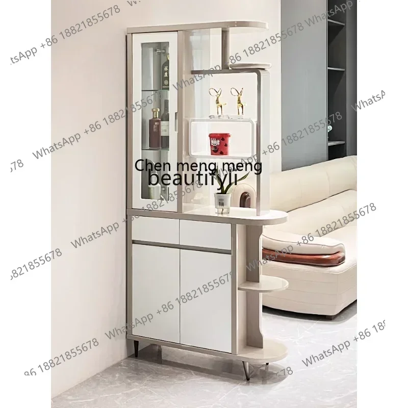 Household Light Luxury Modern Partition Entrance Cabinet Modern Minimalist Wine Cabinet Small Living Room Storage Screen Cabinet