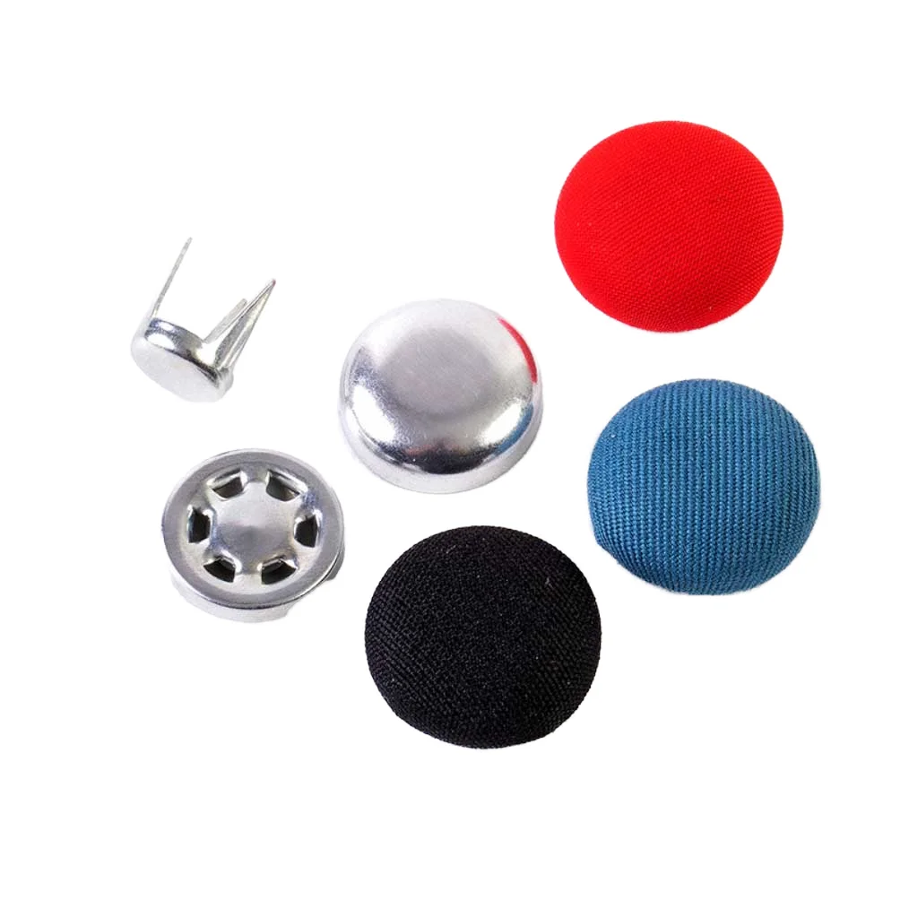 15Mm Eco-friendly Baseball Cap Top Aluminum Iron Cloth Composite Button