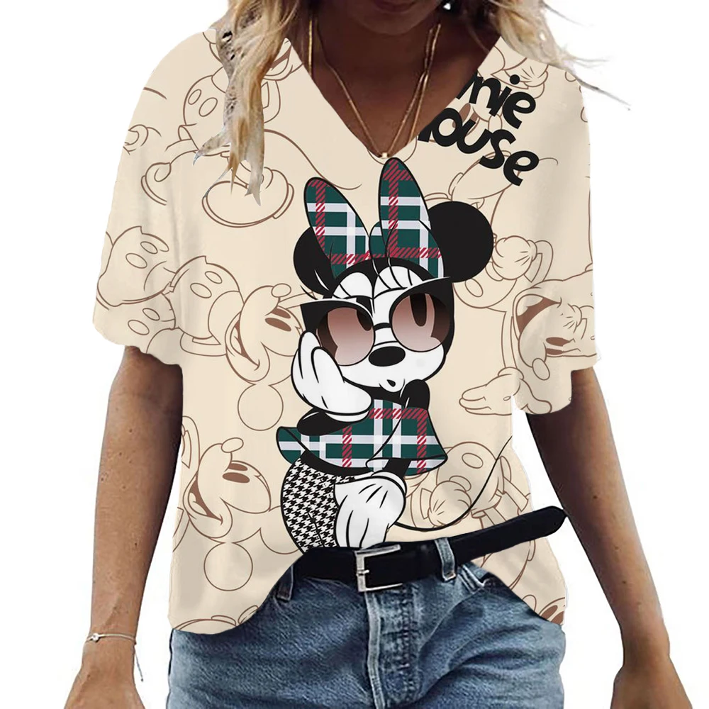 New Women\'s T-Shirts Disney Mickey Mouse Print Top Fashion Simple Pattern T Shirts for Women Summer Leisure Female Streetwear