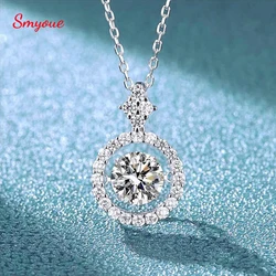 Smyoue-colgante de moissanita de 1/0 CT para mujer, collar de diamantes de imitación, joyería de plata de ley S925, regalo de San Valentín para niña