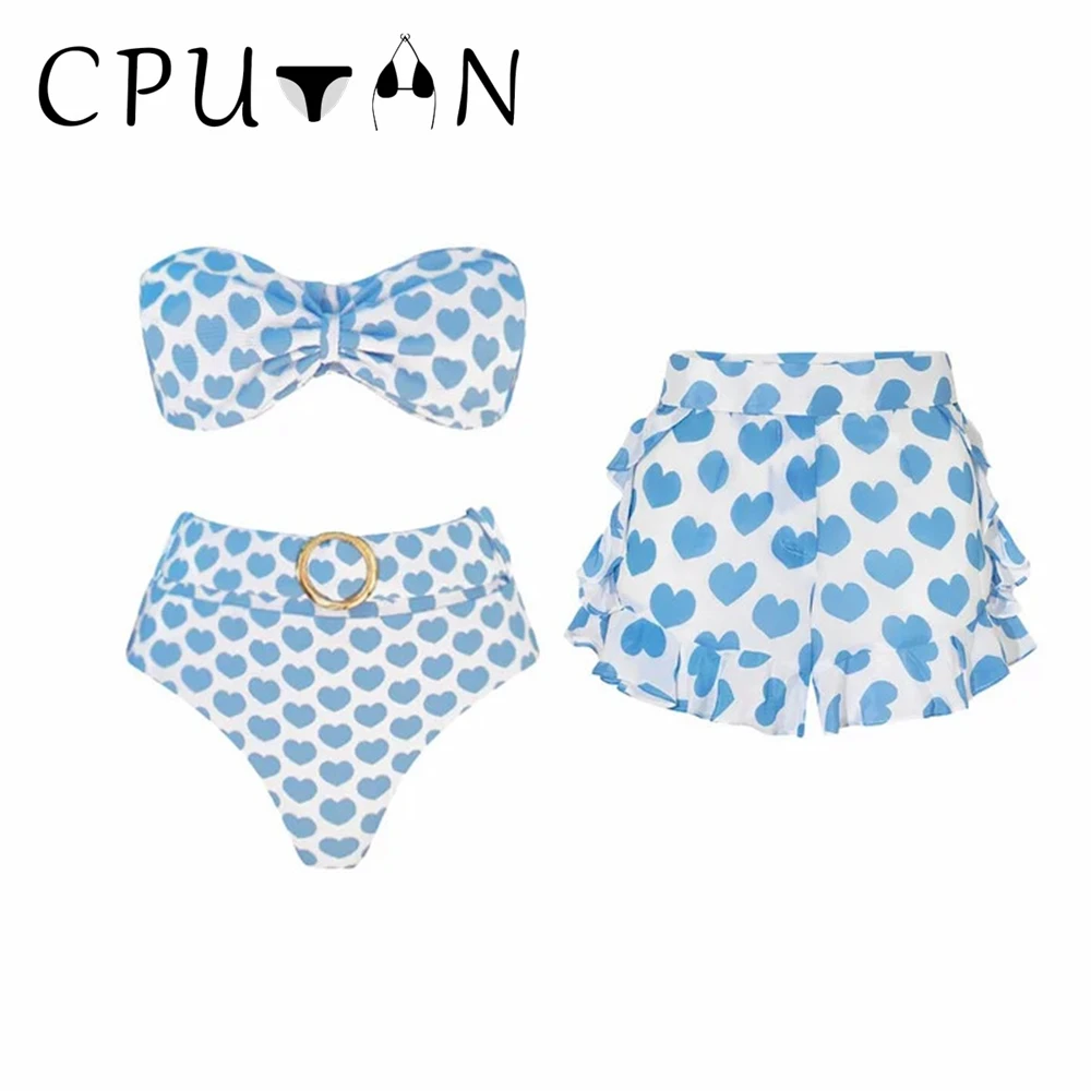 CPUTAN Push Up damski strój kąpielowy w stylu vintage letnie wakacje na plaży kostiumy kąpielowe projektant mody strój kąpielowy seksowny nadruk jednoczęściowy strój kąpielowy