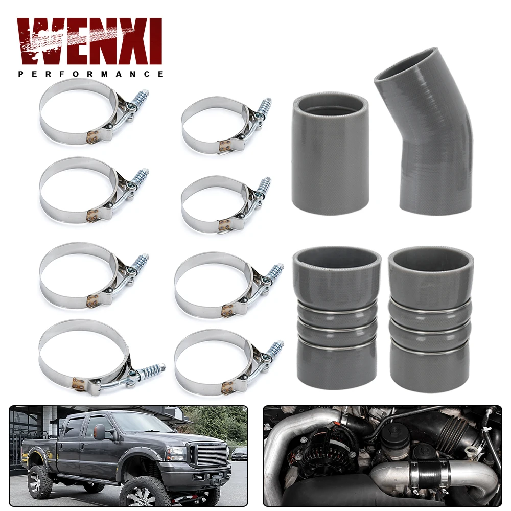 Turbo Intercooler CAC Boots Clamps Kit for Ford F250 F350 6.0L Diesel 2003-2007 Intercooler Boot & Clamp Upgrade Kit