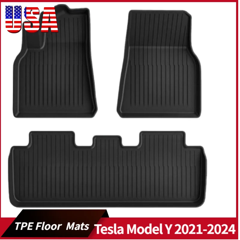

Floor Mats for Tesla Model Y 2021-2025 Model 3 Highland All Weather Front Rear Trunk Mat Cargo Liner Doormat Accessories