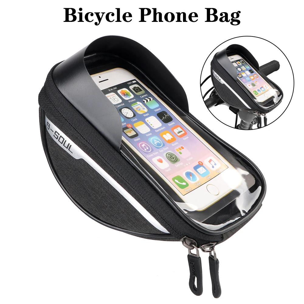 7.0 inch Bike Accessories Universal Bicycle Hard Shell Phone Bag Cycling Top Tube Front Frame Bag Waterproof Large Capacity