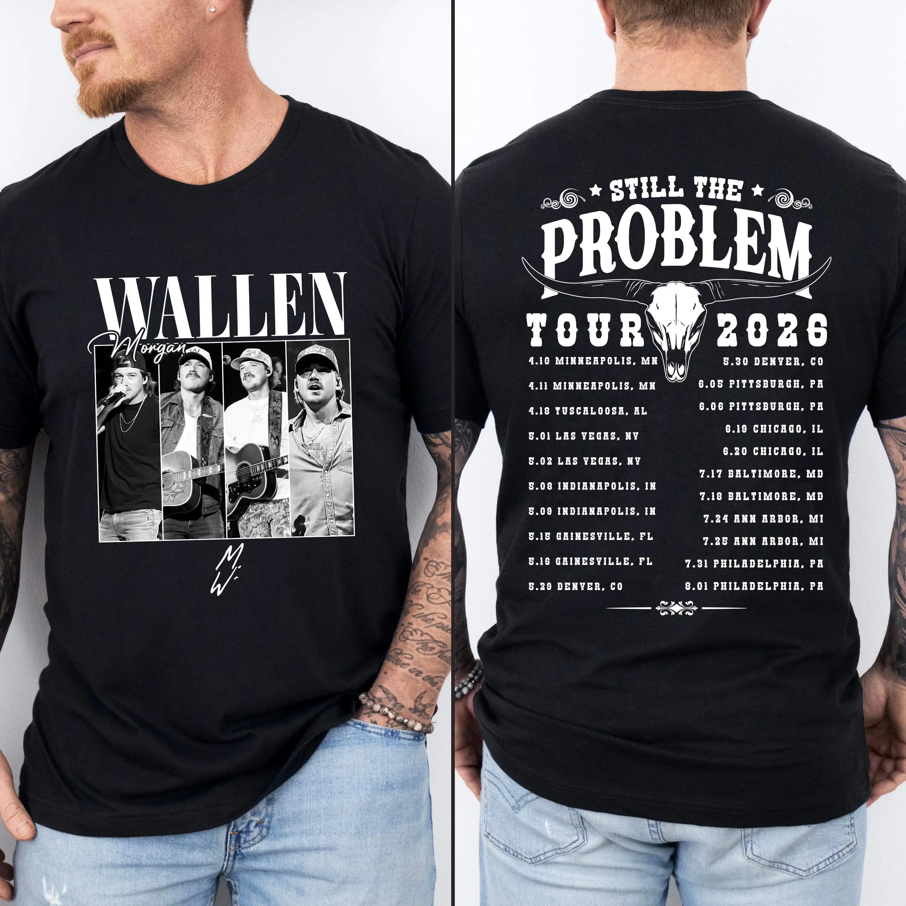 Morgan Wallen Still the Problem tour 2026 graphics 100%cotton Unisex shirt Y2K O-Neck Short Sleeve Men's women's summer Tshirt