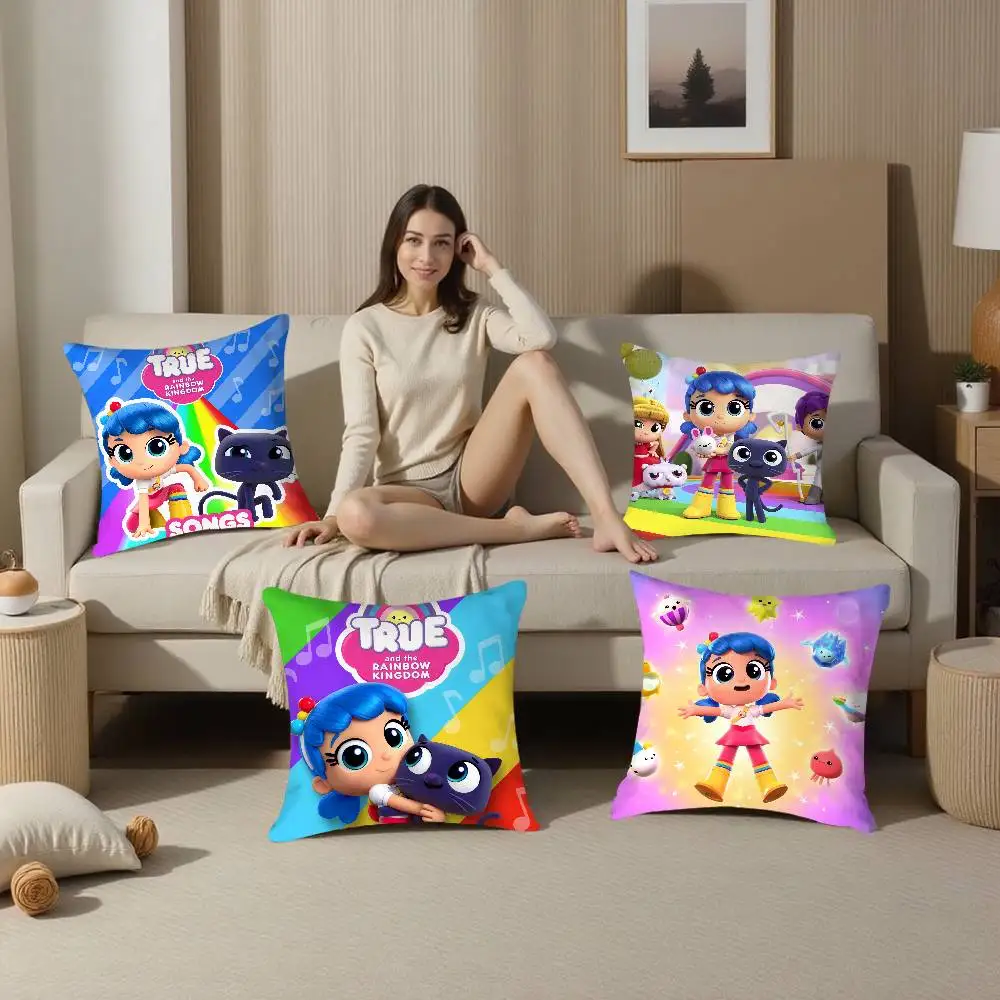 T-True And The R-Rainbow Kingdom كيس وسادة مربع على الوجهين طباعة وسادة القضية ل أريكة المنزل غرفة نوم ديكور هدية #2