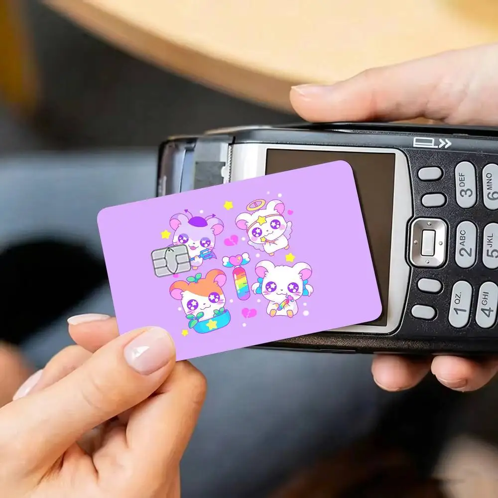 H-Hamtaro Credit Card HD Stickers Game Card Decal Small Chip Waterproof Sticker Gift