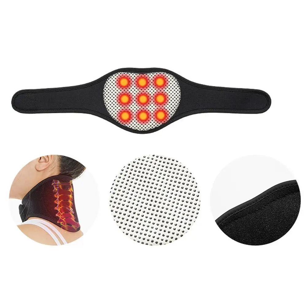 1pc Self-heating Tourmaline Neck Magnetic Therapy Support Brace Tourmaline Vertebra Wrap Relief Pain Belt Cervic M4y3