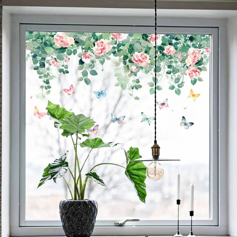 Green Vines Leaves Wall Stickers Living Room Background Beautify Decoration Mural Bedroom Home Self-adhesive Decals
