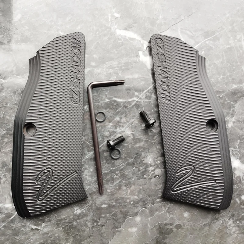 CNC Machined Aluminum CZ Shadow 2 Grips Aluminum Grips for CZ 75 Full Size, SP-01 Series, Shadow 2, 75B BD, Screws Included