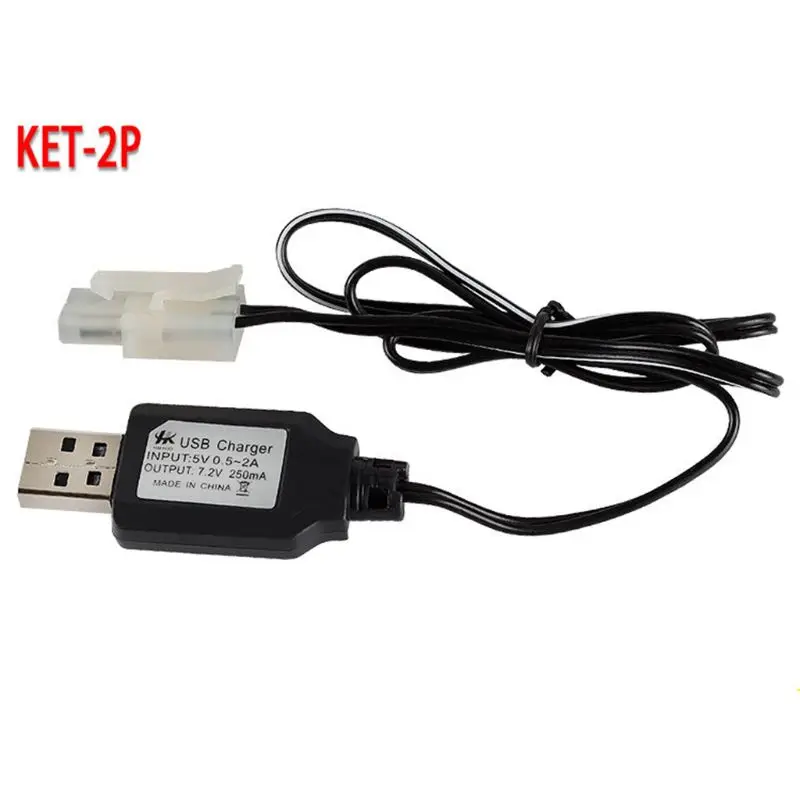 KET-2P Plug 4.8V/7.2V/9.6V NiCd NiMH Battery Charger For RC Toys Robot Car Boat Tank Remote Control Car USB Charger