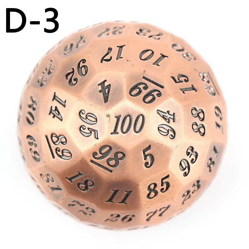 1pcs 45mm 100 Sided Dice Giant Ancient Metal Dice D100 Dice DND Role Playing Table Games Pathfinder MINI PLANET Metal Dice