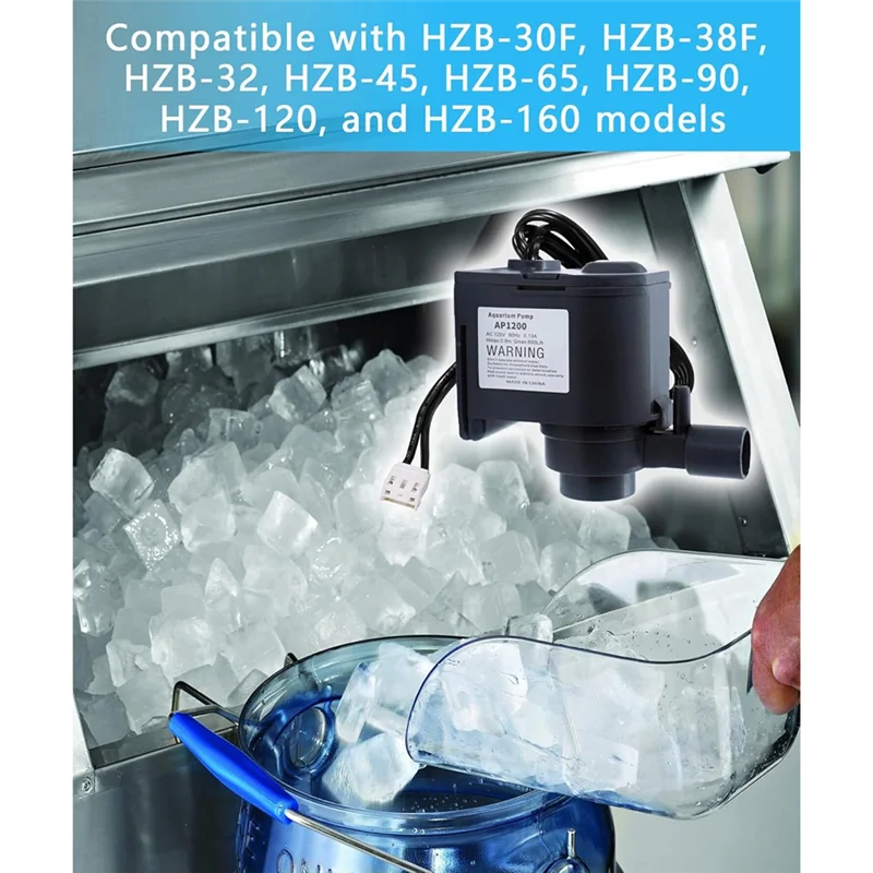 -ESTR AP1200 AC120V مضخة مياه صانع الثلج تناسب صانع الثلج HZB-30F، HZB-38F، HZB-32، HZB-45، HZB-65، HZB-90، HZB-120، HZB-160