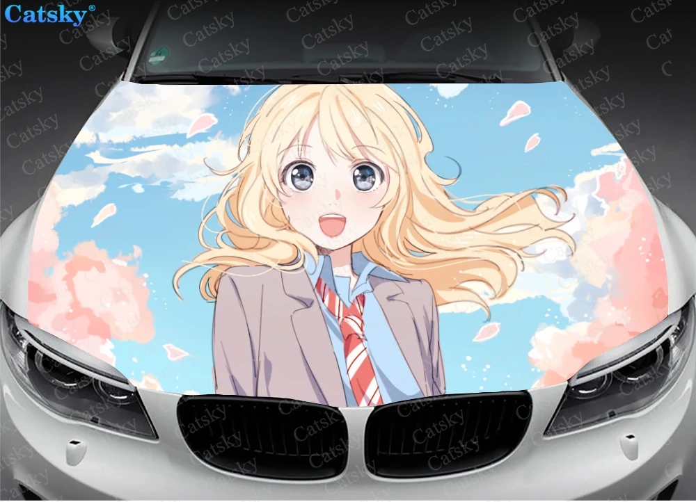 Your Lie in April Custom Car Hood Vinyl Sticker Wrap Vinyl Film Engine Cover Decals Sticker Car Auto Accessories Decoration Gift