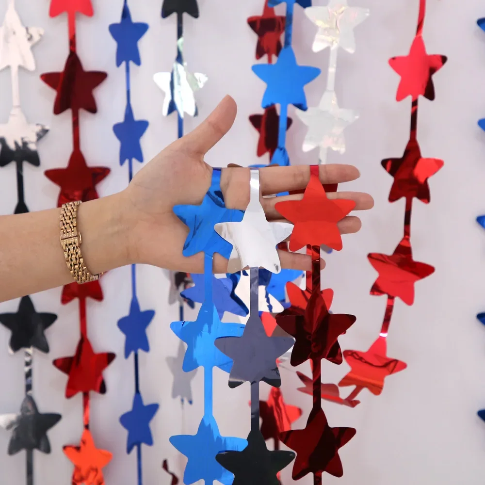 Patriotic Tinsel Fringe Curtains 4